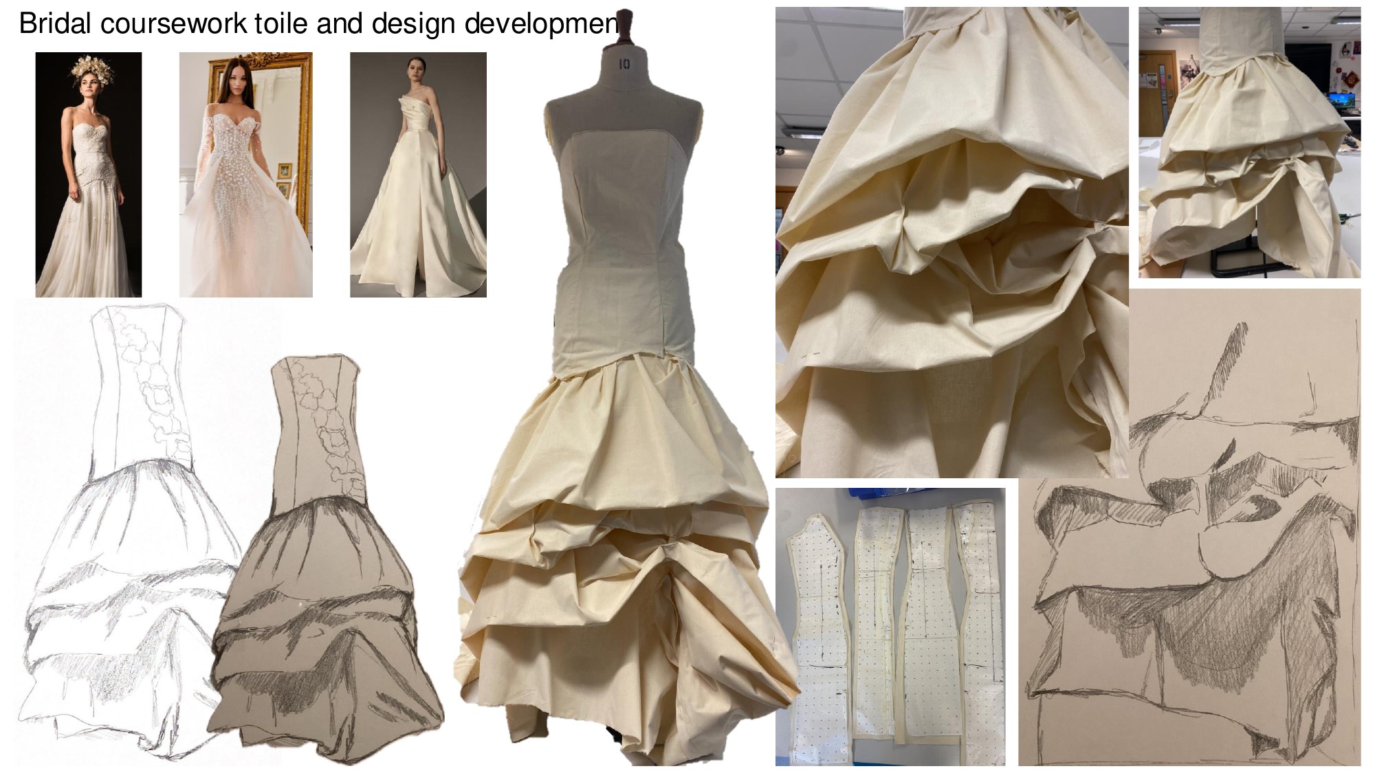 Bridal coursework toile and design development.